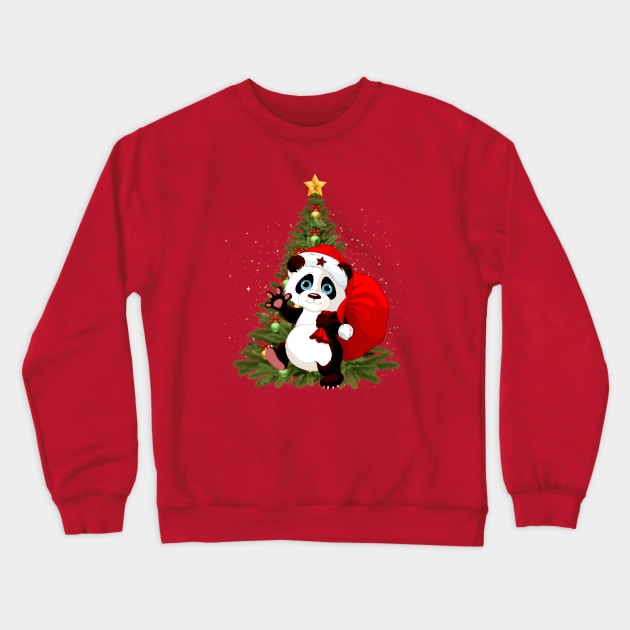Cute Panda Claus Arrived - Adorable Panda - Kawaii Panda Crewneck Sweatshirt by Suga Collection